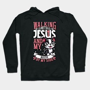 Jesus and dog - Boston Terrier Hoodie